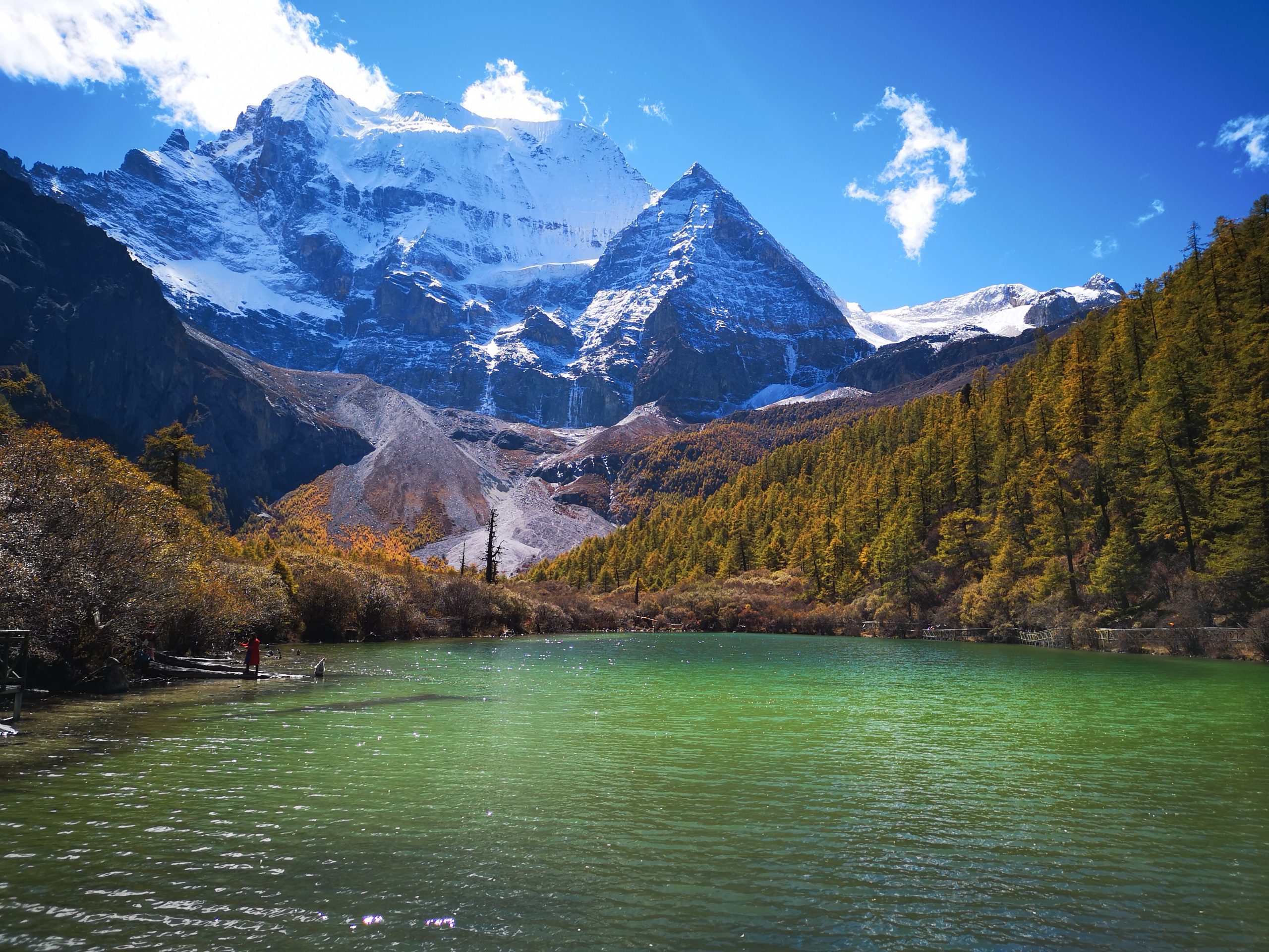 Mt. Xiannairi and pearl lake Yading
